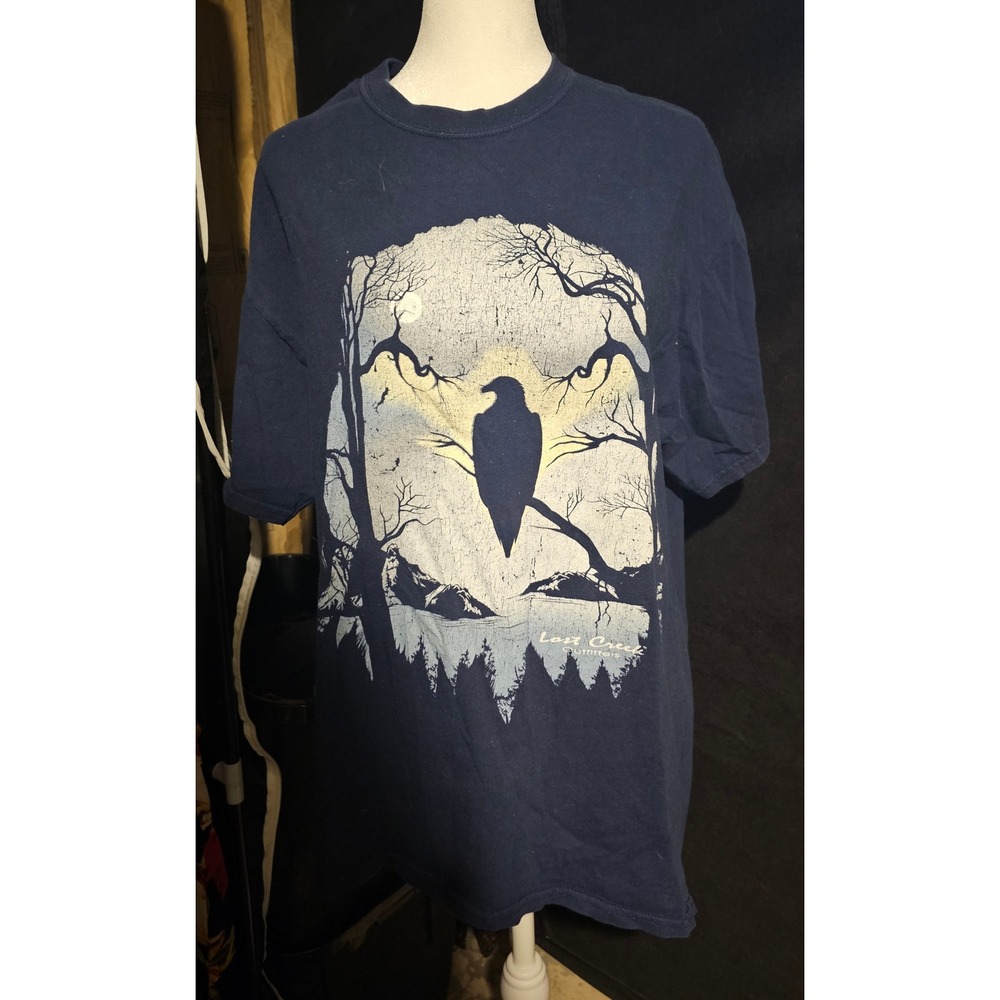 Gildan Last Creek Outfitters Graphic Tee Nature Bird Moon Size L